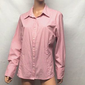Attention Button Front Shirt Sz XXL Pink Stripe